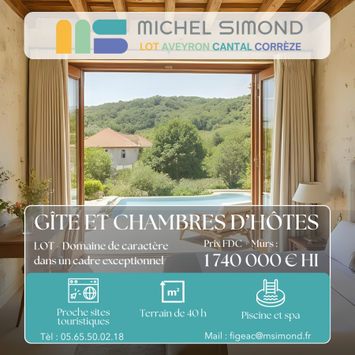 Vente - Hôtel - Gîte - Chocolaterie Chocolatier - Lot (46)