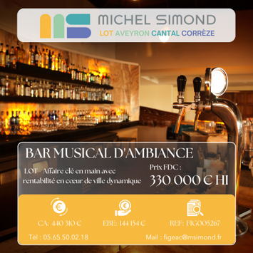 Vente - Bar - Brasserie - Bar à thème - Licence IV - Lot (46)