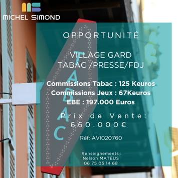 Vente - Tabac - Librairie - Loto - PMU - Presse - Gard (30)