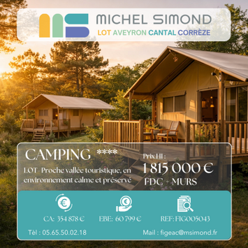 Vente - Hôtel - Camping - Lot (46)