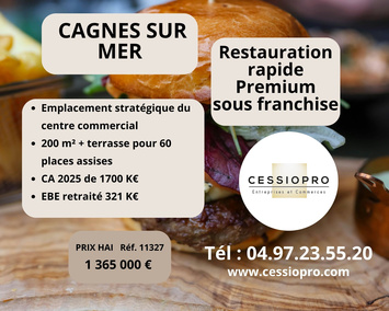 Vente - Restaurant rapide - Cagnes-sur-Mer (06800)