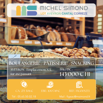 Vente - Restaurant rapide - Boulangerie - Pâtisserie - Snack - Traiteur - Aveyron (12)