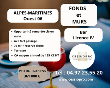 Vente - Bar - Licence IV - Loto - Grasse (06130)
