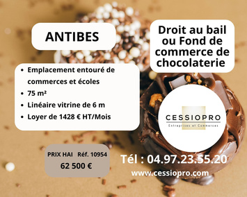 Vente - Chocolaterie Chocolatier - Antibes (06600)