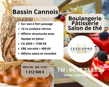 Vente - Salon de thé - Boulangerie - Pâtisserie - Cannes (06400)