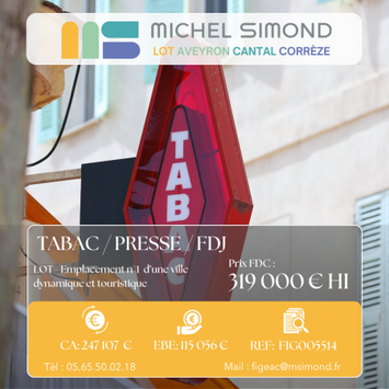 Vente - Tabac - Librairie - Loto - Presse - Lot (46)