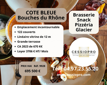 Vente - Brasserie - Restaurant rapide - Pizzeria - Glacier - Snack - Carry-le-Rouet (13620)