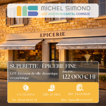 Vente - Alimentation - Epicerie - Produits régionaux - Superette - Lot (46)