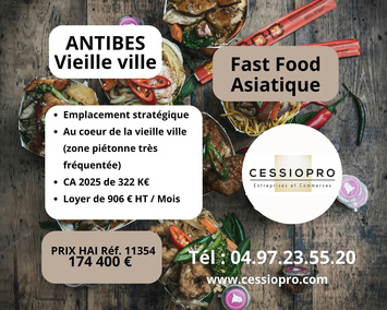 Vente - Restaurant rapide - Vente à emporter - Antibes (06600)