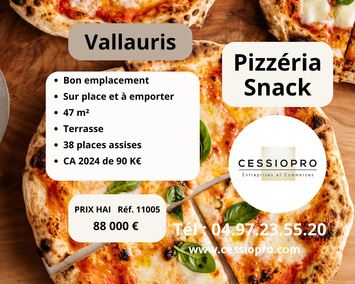 Vente - Restaurant - Pizzeria - Snack - Vente à emporter - Vallauris (06220)