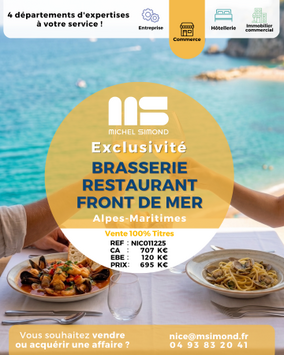 Vente - Bar - Brasserie - Restaurant - Licence IV - Alpes-Maritimes (06)