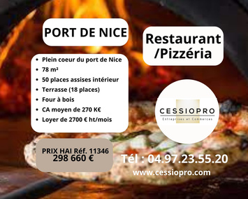Vente - Restaurant - Pizzeria - Nice (06300)