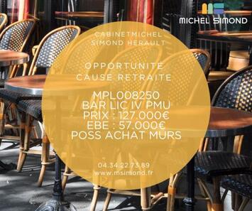Vente - Bar - Brasserie - Hôtel - Restaurant - Café - Licence IV - PMU - Hérault (34)