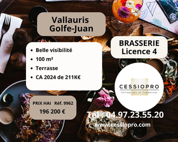 Vente - Brasserie - Licence IV - Vallauris (06220)
