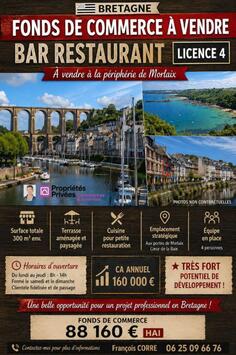Vente - Bar - Restaurant - Licence IV - Finistère (29)