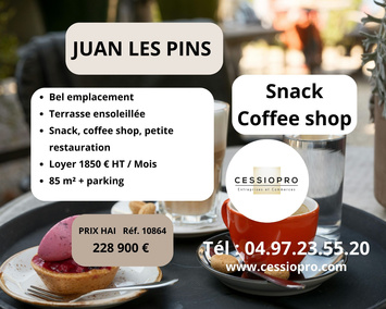 Vente - Bar - Restaurant - Restaurant rapide - Café - Snack - Juan les pins (06160)