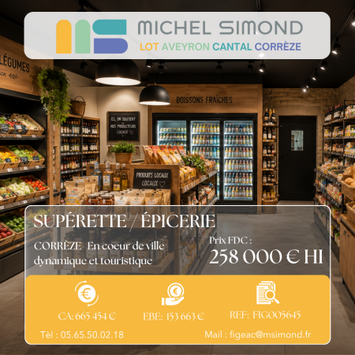 Vente - Alimentation - Epicerie - Superette - Corrèze (19)