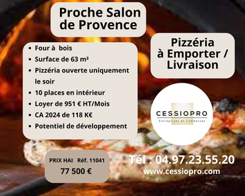 Vente - Restaurant - Pizzeria - Vente à emporter - Salon-de-Provence (13300)