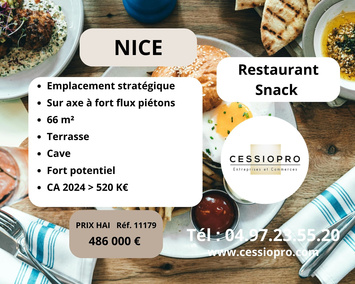 Vente - Restaurant - Restaurant rapide - Snack - Nice (06000)