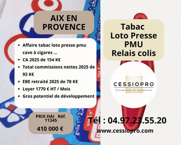 Vente - Tabac - Loto - PMU - Presse - Vente à emporter - Aix-en-Provence (13100)