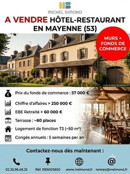 Vente - Bar - Hôtel - Restaurant - Mayenne (53)