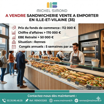 Vente - Restaurant rapide - Sandwicherie - Snack - Ille-et-Vilaine (35)