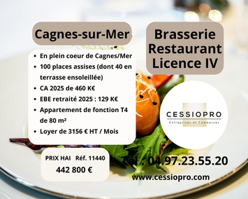 Vente - Brasserie - Restaurant - Cagnes-sur-Mer (06800)