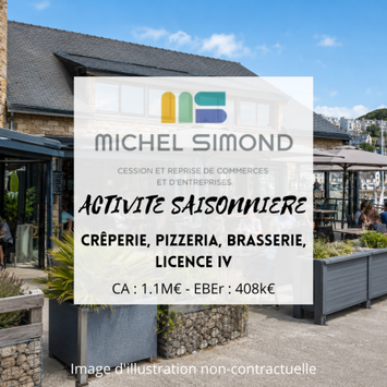 Vente - Bar - Restaurant - Pizzeria - Crêperie - Glacier - Licence IV - Finistère (29)