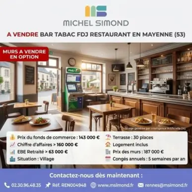 Vente - Bar - Restaurant - Restaurant du midi - Tabac - FDJ - Loto - PMU - Mayenne (53)-photo-3