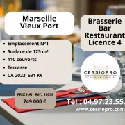Vente - Bar - Brasserie - Restaurant - Licence IV - Marseille 2ème (13002)