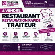 Vente - Restaurant - Restaurant rapide - Traiteur - Moselle (57)