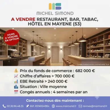 Vente - Bar - Hôtel - Restaurant - Tabac - Loto - PMU - Mayenne (53)-photo-3