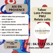 Vente - Tabac - Loto - PMU - Presse - Aix-en-Provence (13100)