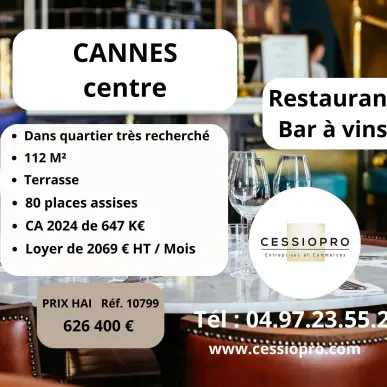 Vente - Bar - Restaurant - Cave à vins - Vins et spiritueux - Cannes (06400)-photo-1