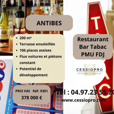 Vente - Bar - Restaurant - Tabac - FDJ - Loto - PMU - Antibes (06600)-photo-2