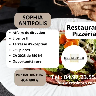 Vente - Restaurant - Pizzeria - Licence III - Valbonne (06560)-photo-1