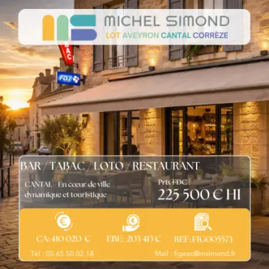 Vente - Bar - Restaurant - Tabac - FDJ - Loto - PMU - Snack - Cantal (15)-photo-1