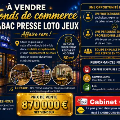 Vente - Tabac - Alimentation - Loto - Presse - Cherbourg-Octeville (50100)-photo-1